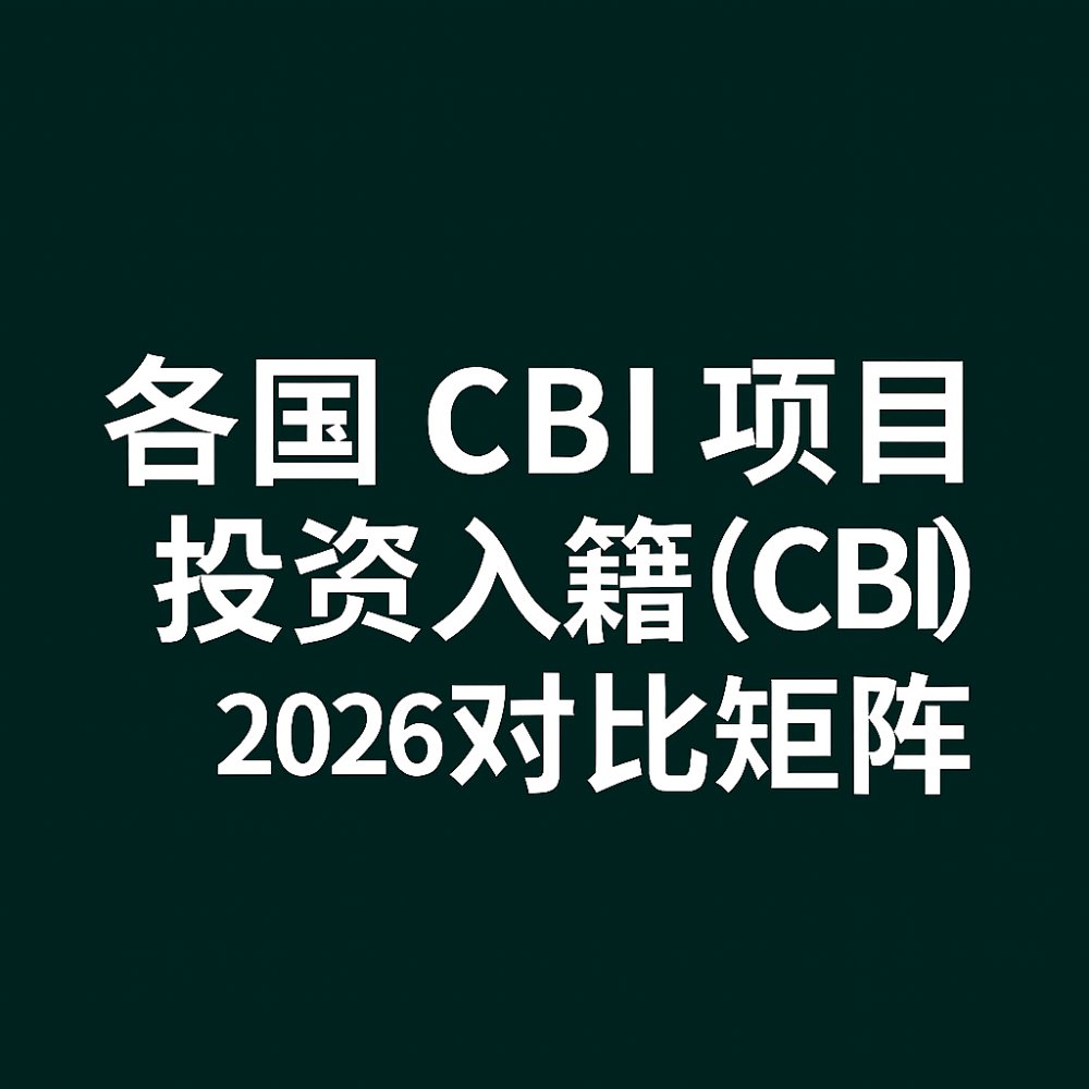 各国 CBI 项目 2026 对比矩阵