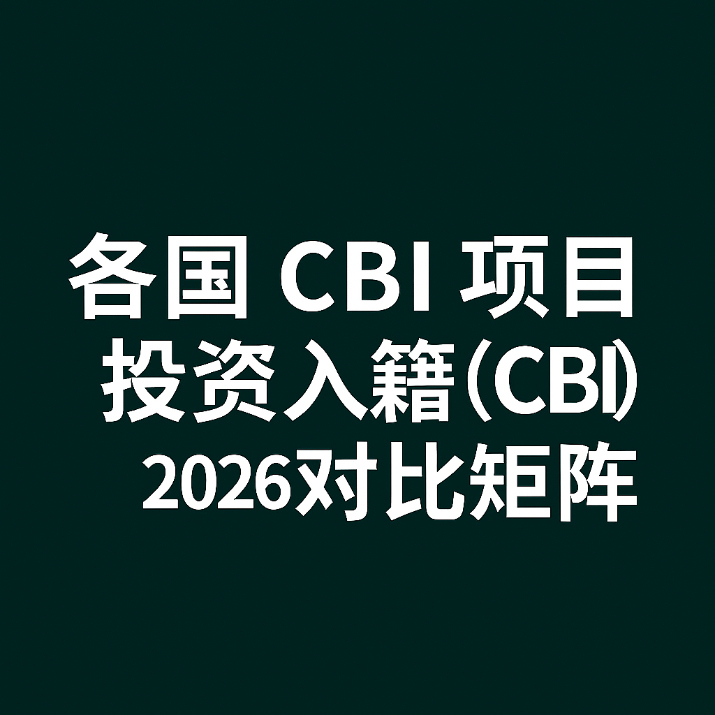 各国 CBI 项目 2026 对比矩阵
