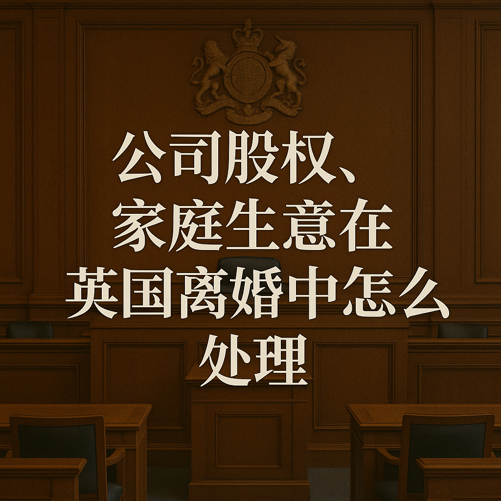 公司股权、家庭生意在英国离婚中怎么处理？——华人开店、做生意的实务指南