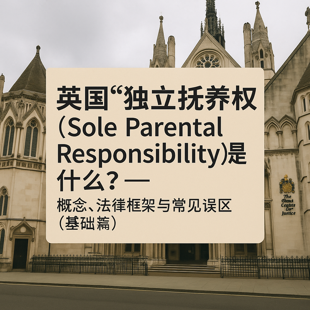 英国“独立抚养权”（Sole Parental Responsibility）是什么？——概念、法律框架与常见误区（基础篇）