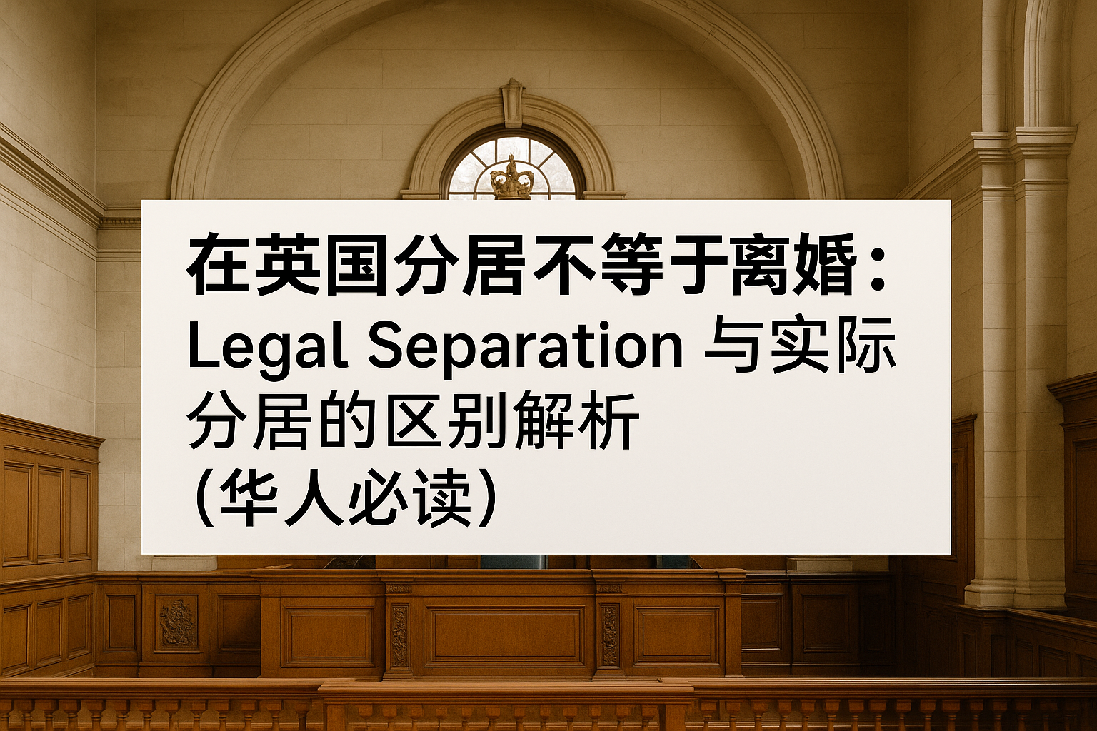 在英国分居不等于离婚：Legal Separation 与“分开住”的重大区别（华人夫妻必读）