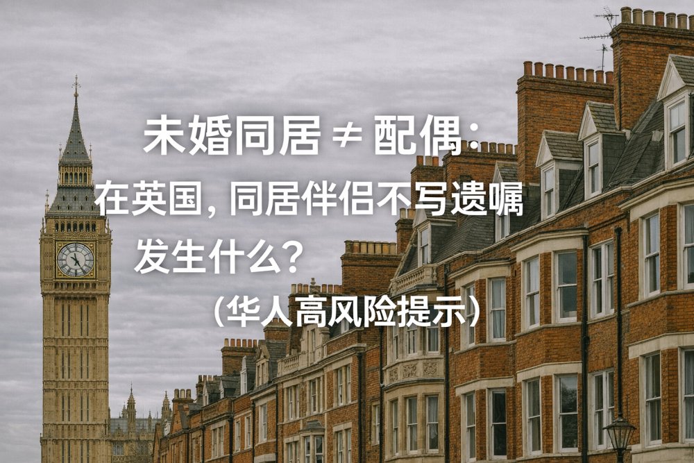 未婚同居 ≠ 配偶：在英国，同居伴侣不写遗嘱会发生什么？（华人高风险提示）