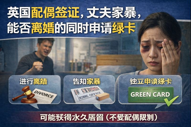 英国配偶签证｜丈夫家暴，能否在离婚的同时申请“绿卡”（永居）？