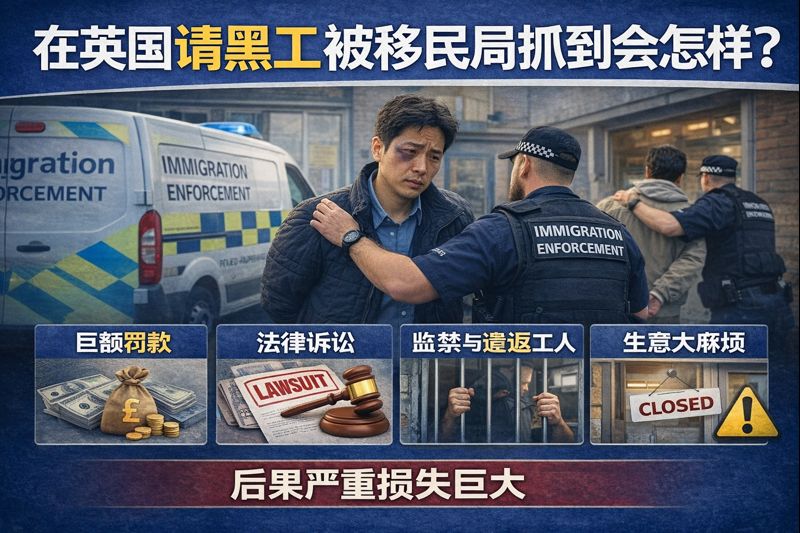 在英国请“黑工”被移民局抓到，会发生什么？
