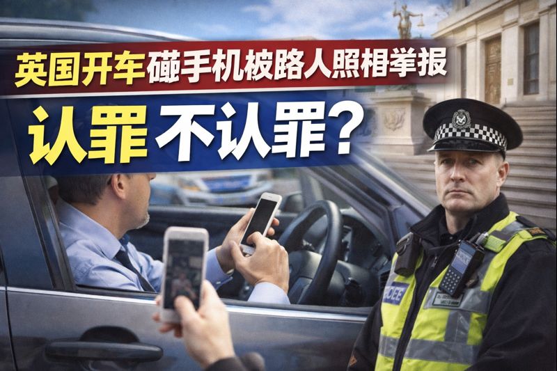 英国等红灯玩手机被拍照举报，收到警察控告，该不该认罪？