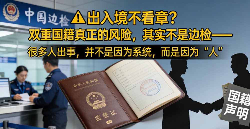 出入境不看章？双重国籍真正的风险，其实不是边检 ——很多人出事，并不是因为系统，而是因为“人”