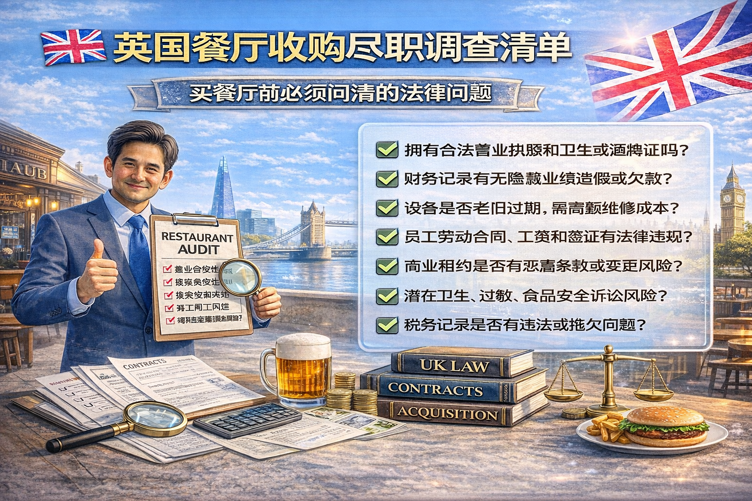 英国餐厅收购尽职调查清单｜买餐厅前必须问清的法律问题