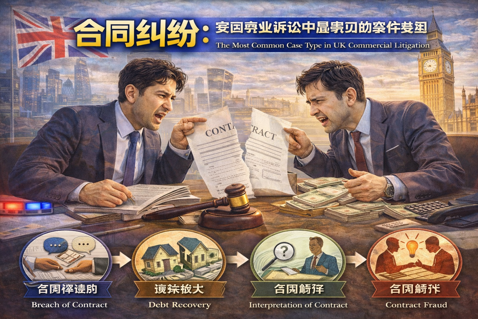 合同纠纷：英国商业诉讼中最常见的案件类型