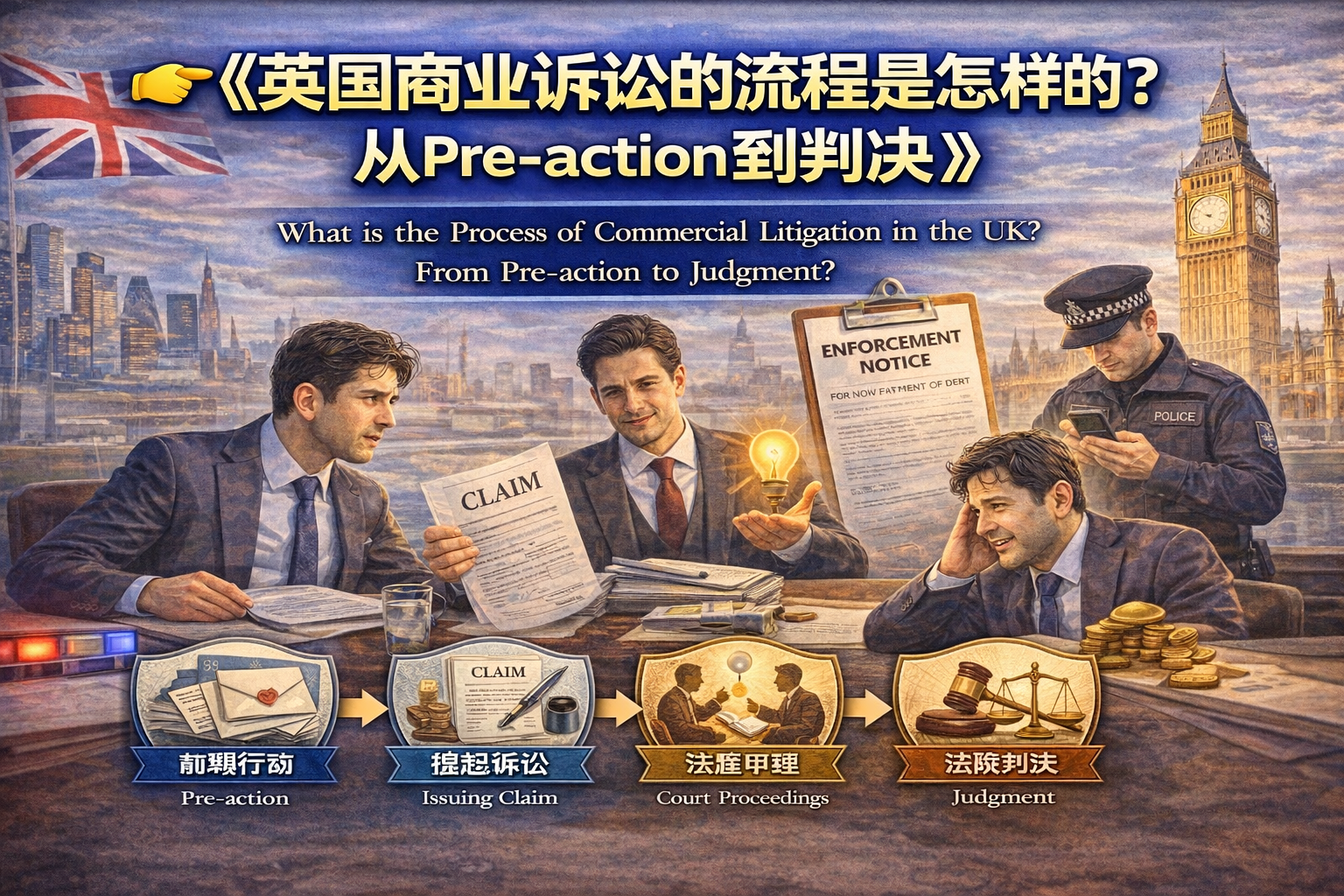 英国商业诉讼的流程是怎样的？｜从 Pre-action 到判决全解析