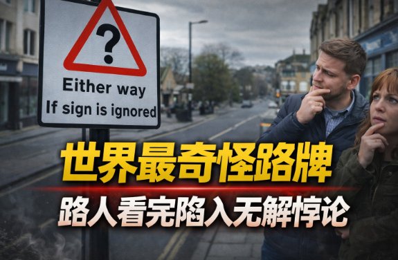 英国路边立了一块全世界最奇怪路牌，会让过路人陷入无解悖论...