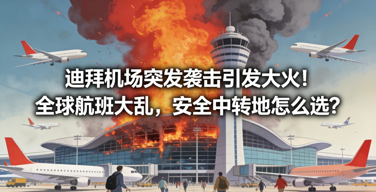 迪拜机场突发袭击引发大火！全球航班大乱，安全中转地怎么选？