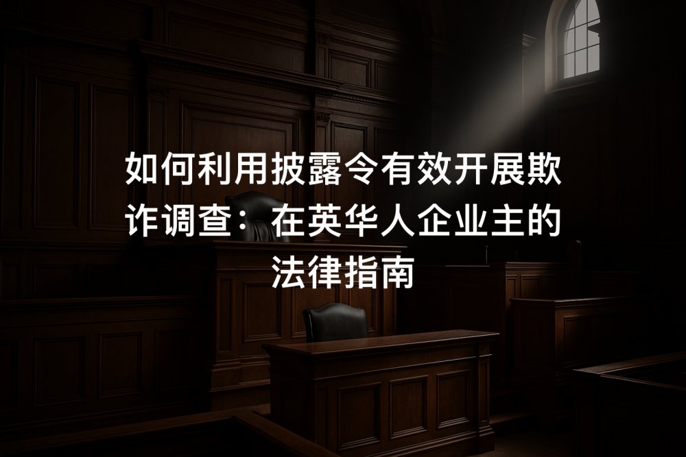 如何利用披露令有效开展欺诈调查：在英华人企业主的法律指南