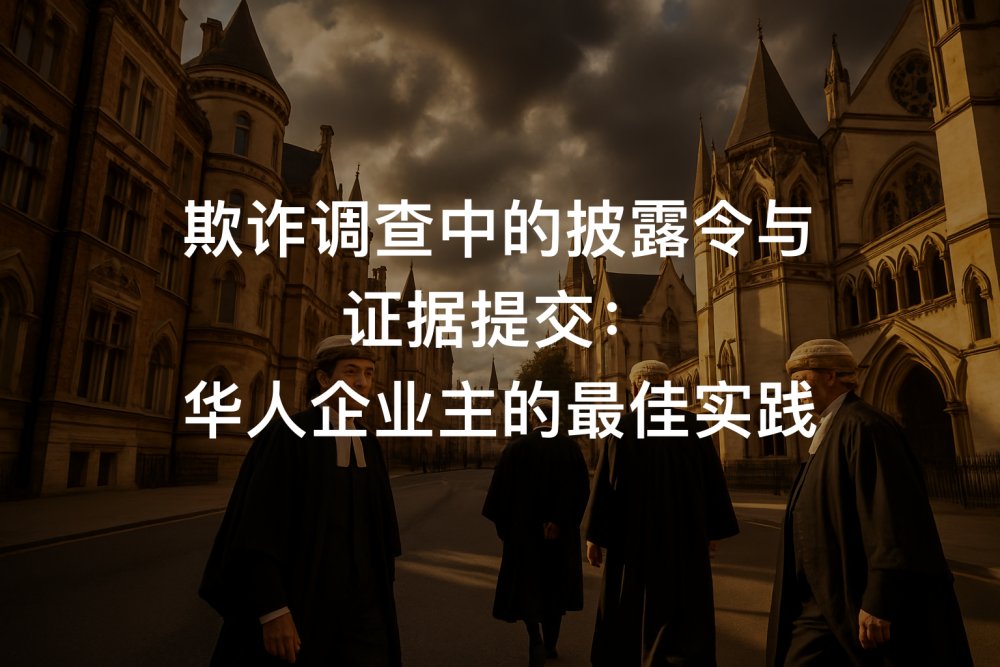 欺诈调查中的披露令与证据提交：华人企业主的最佳实践