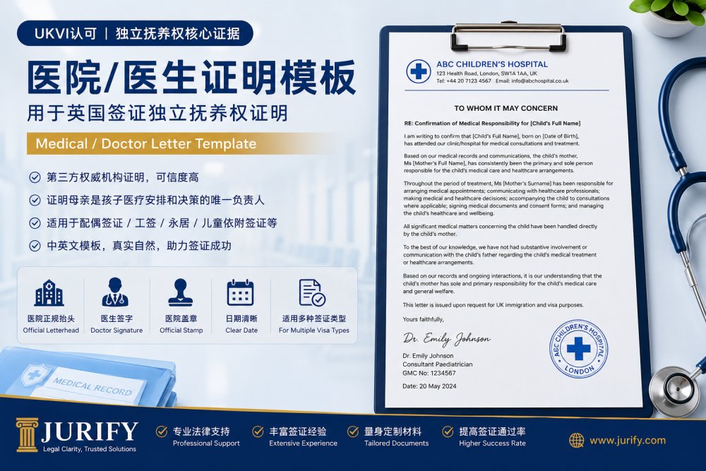 独立抚养权：医疗证明信模版