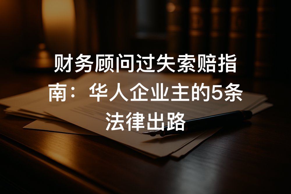财务顾问过失索赔指南：华人企业主的5条法律出路