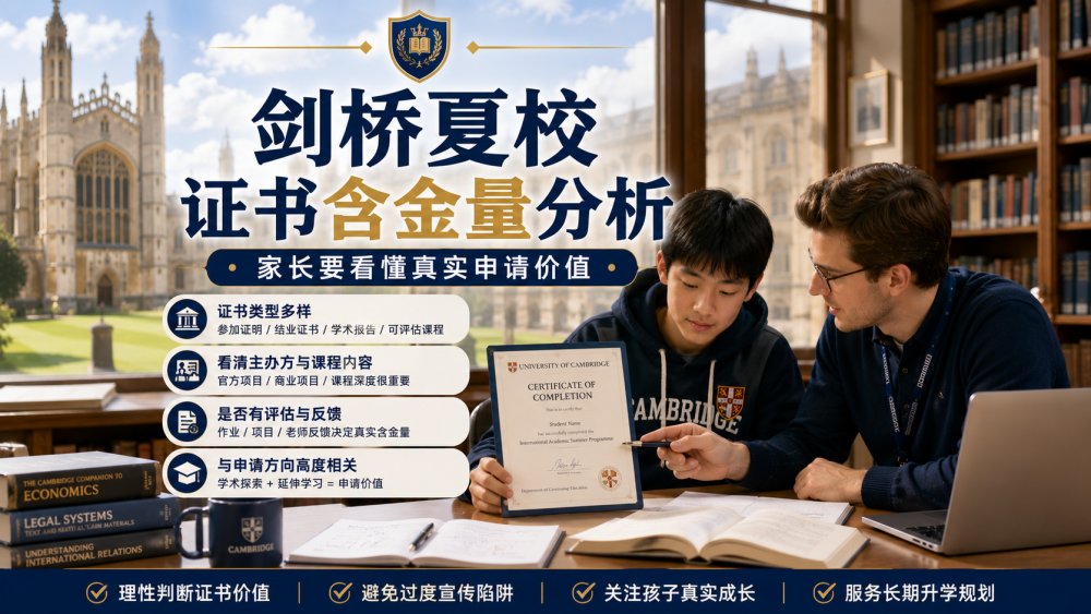 剑桥夏校证书含金量分析
