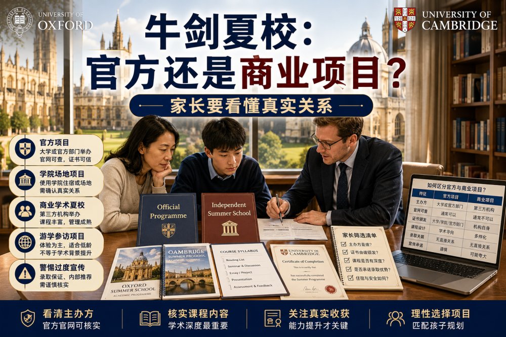 哪些夏校是牛剑官方举办？哪些只是商业项目？
