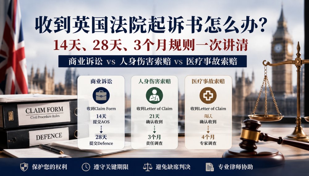 收到英国法院起诉书怎么办？14天、28天、3个月规则一次讲清