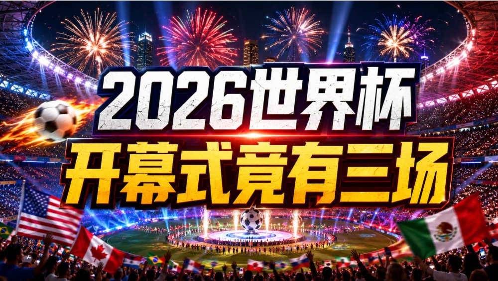 今晚千万别睡！三国接力巨星扎堆，2026世界杯开幕式竟有三场？还没开踢就破纪录了