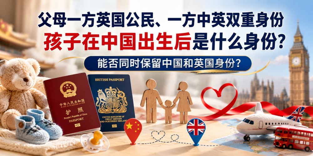 父母一方英国公民、一方持有中英双重身份，孩子在中国出生后是什么身份？能否同时保留中国和英国身份？