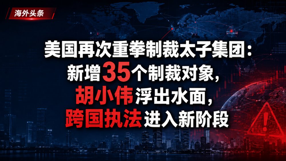 美国再次重拳制裁太子集团：新增35个制裁对象，胡小伟浮出水面，跨国执法进入新阶段