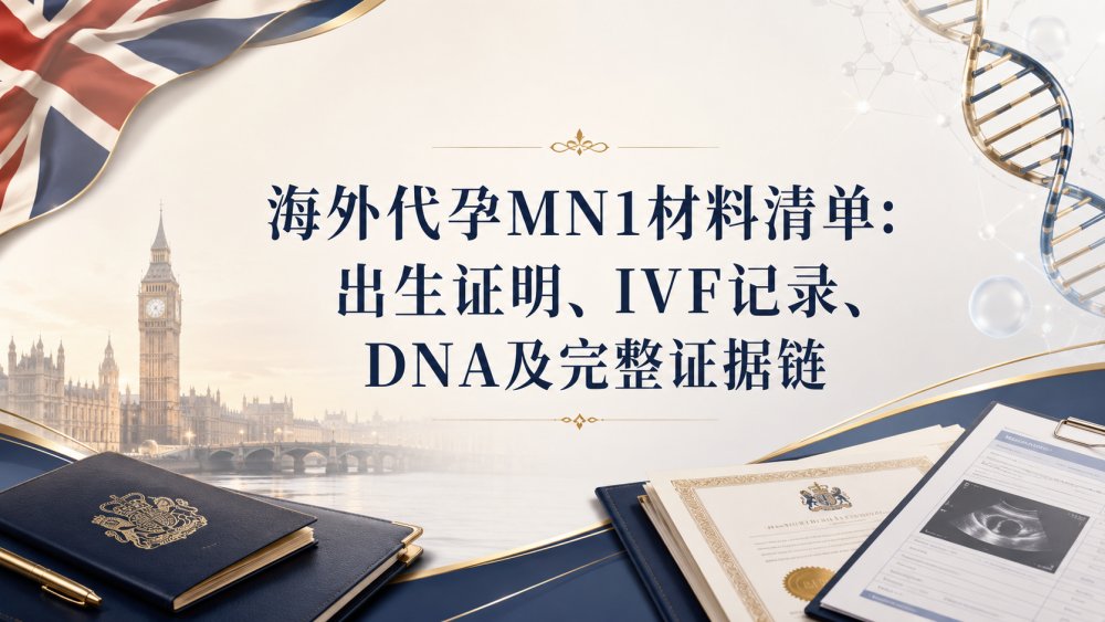 海外代孕MN1材料清单：出生证明、IVF记录、DNA及完整证据链