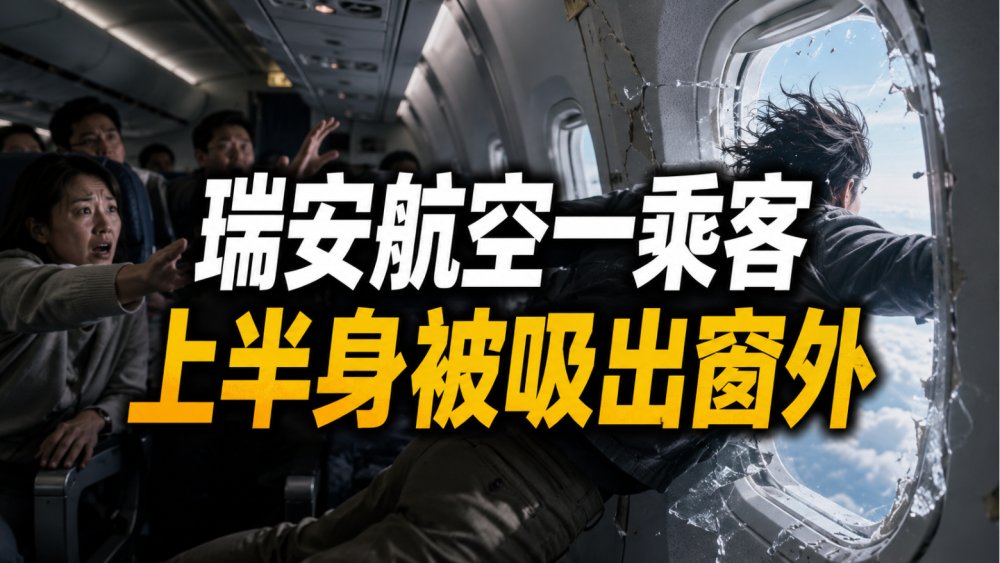 突发！一乘客上半身被吸出窗外！瑞安航空飞机舷窗炸裂，妻子拼命拉回他...