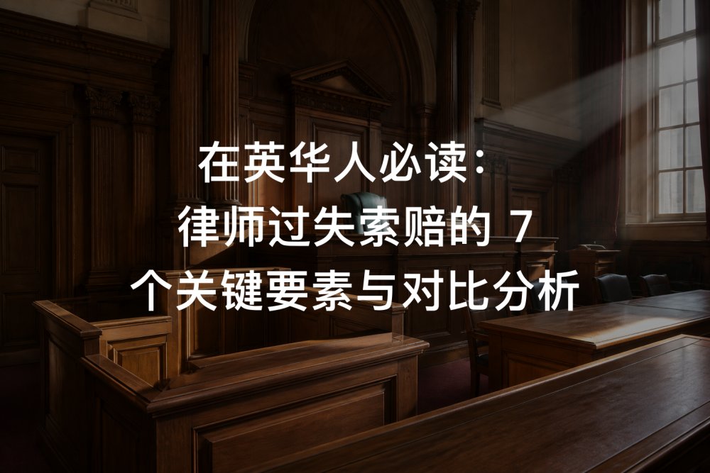 在英华人必读：律师过失索赔的 7 个关键要素与对比分析