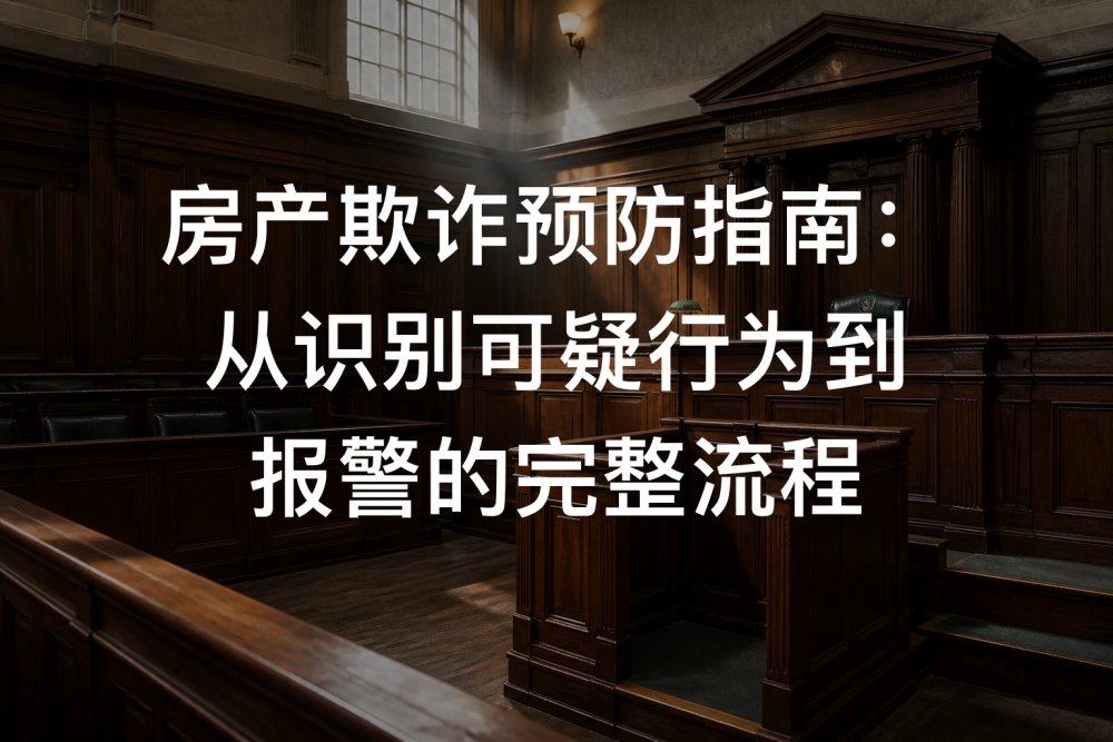 房产欺诈预防指南：从识别可疑行为到报警的完整流程
