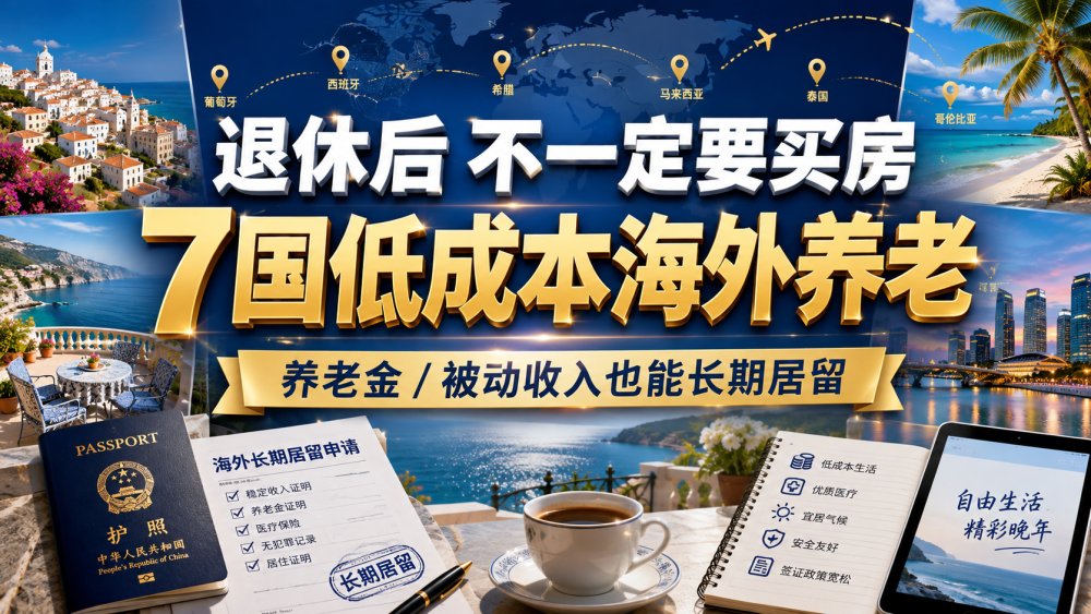 退休后不一定要买房移民：2026年7个低成本海外养老与被动收入居留国家完整指南