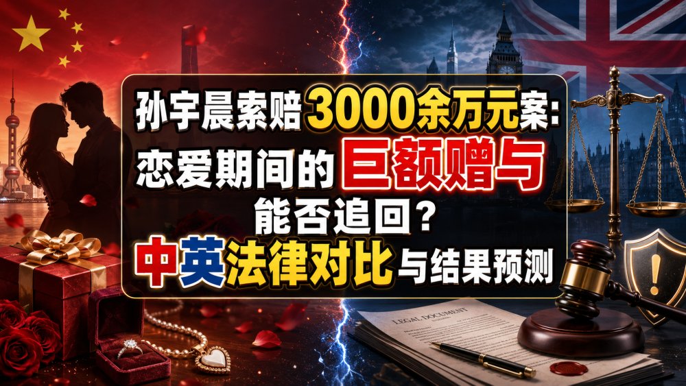 孙宇晨索赔3000余万元案：恋爱期间的巨额赠与能否追回？中英法律对比与结果预测