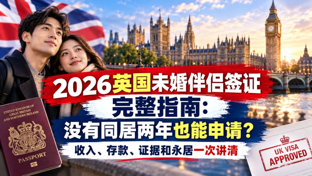 2026英国未婚伴侣签证完整指南：没有同居两年也能申请？收入、存款、证据和永居一次讲清