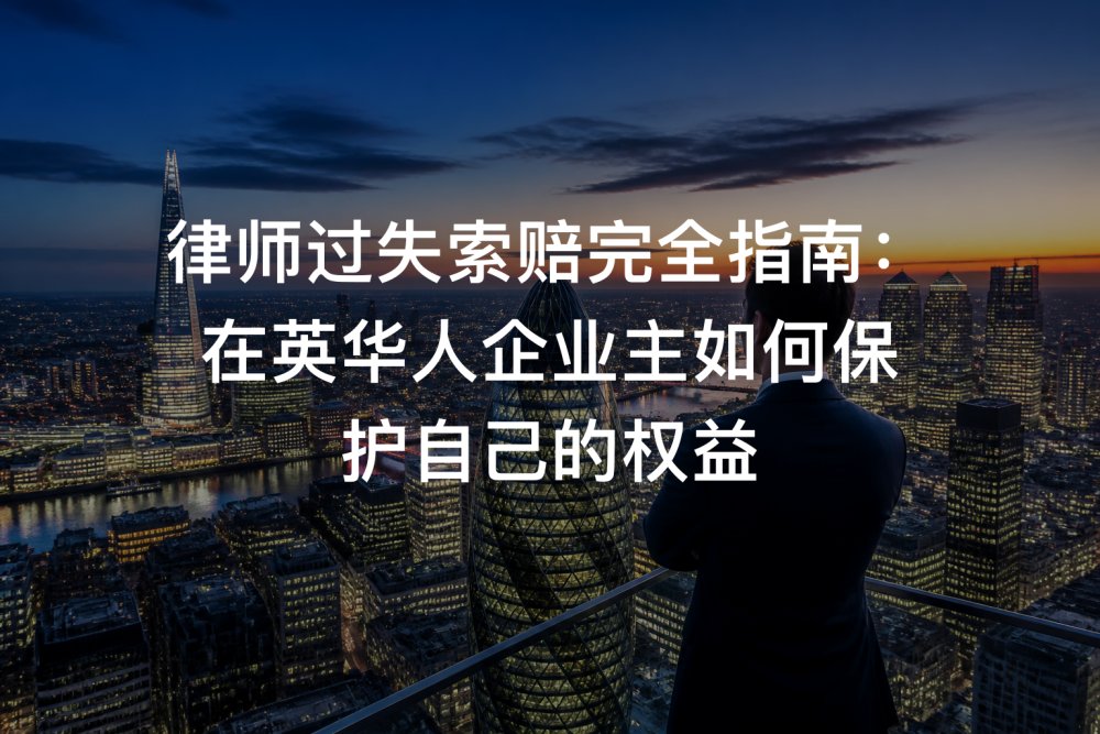 律师过失索赔完全指南：在英华人企业主如何保护自己的权益
