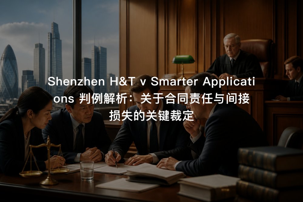 Shenzhen H&T v Smarter Applications 判例解析：关于合同责任与间接损失的关键裁定
